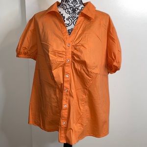 Fashion Bug Size 3X Orange Button Down Blouse